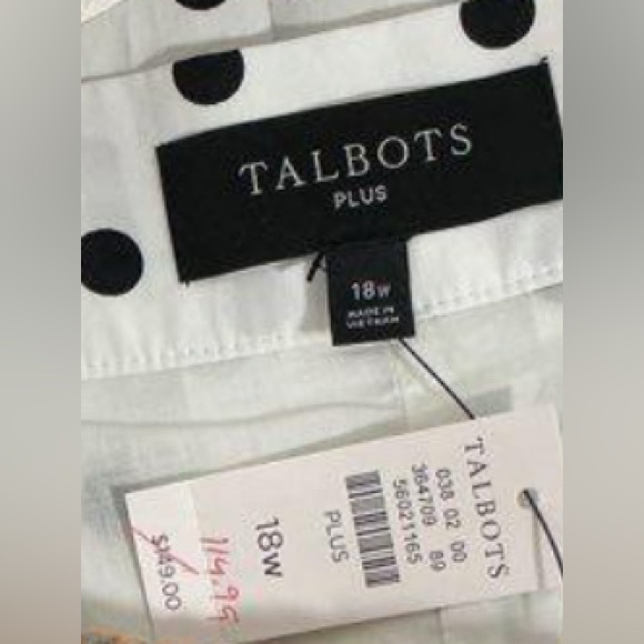 Talbots, size 18W, Black & White Polka Dot, Poplin Fit & Flare - Picture 4 of 9